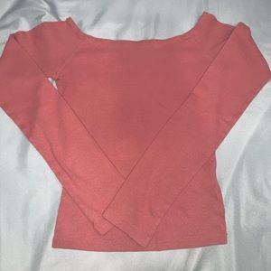 Long sleeve open shoulder top